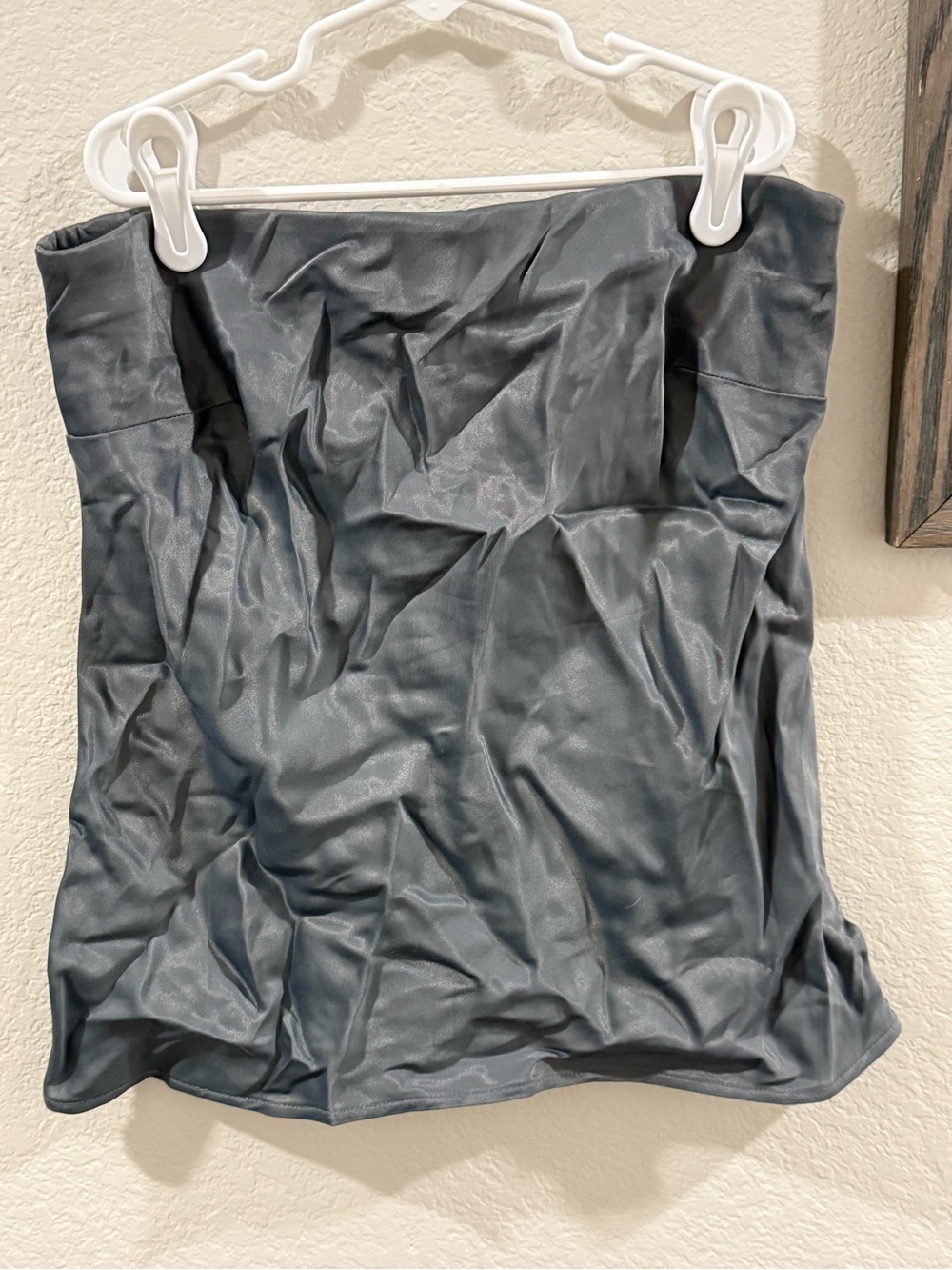 Topshop Gray Faux-Leather Mini Skirt